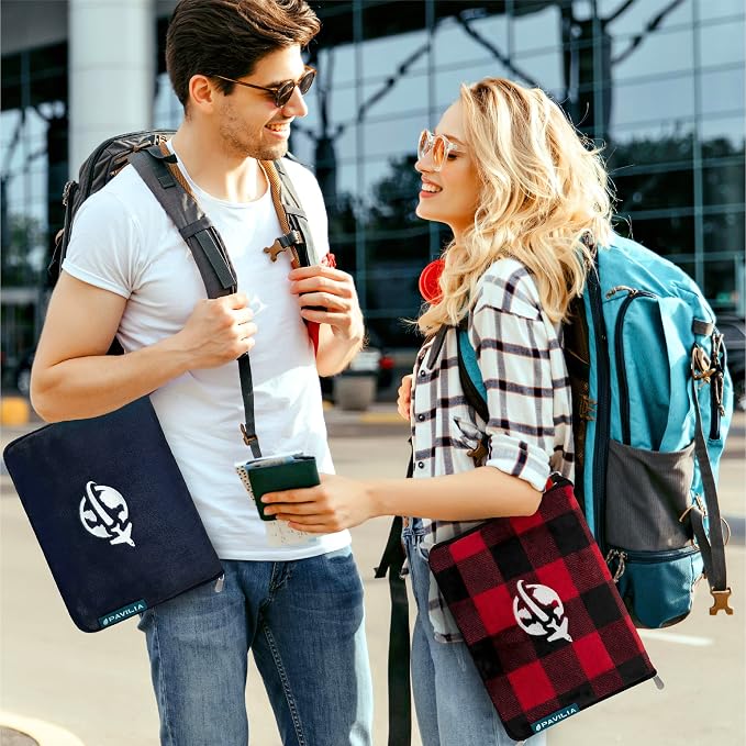 PAVILIA Travel Blanket and Pillow, Arms Opening Airplane Blankets - Image 9