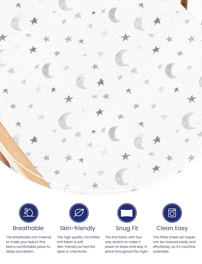 TotAha Premium Stretchy Crib Sheets-Hypoallergenic, Silky Comfort, Buttery Soft - Image 3