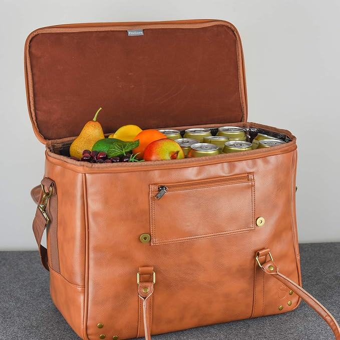 Freshore® 6 Wine Bottles Carrier Leather Bag - Image 3