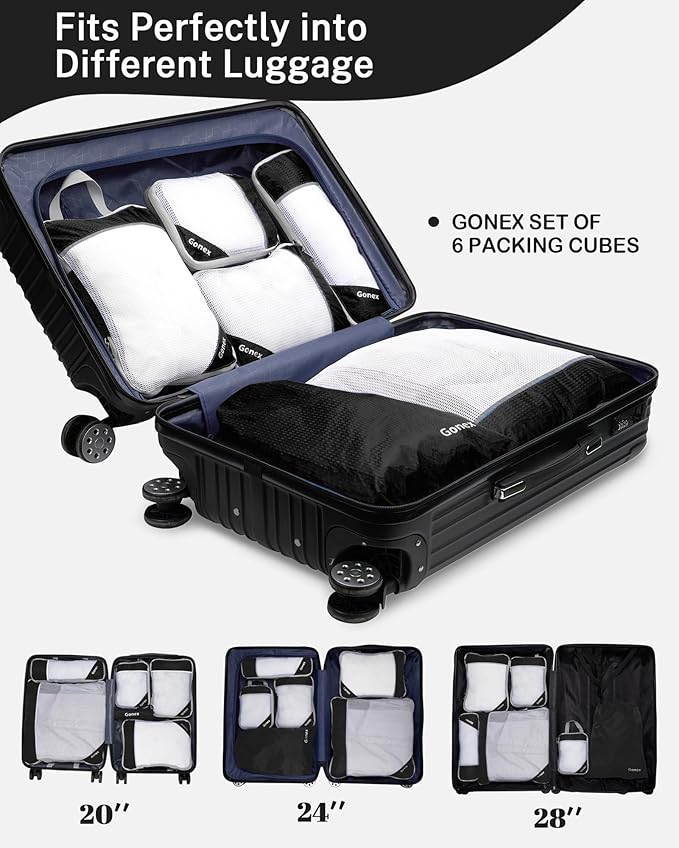 Compression Packing Cubes, Gonex Extensible Storage Mesh Bags Organizers - Image 5