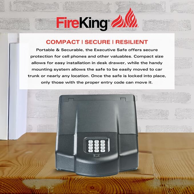 FireKing Safe, Lock Box for Home, Compact Safe for Valuables, Small & Portable - Image 2