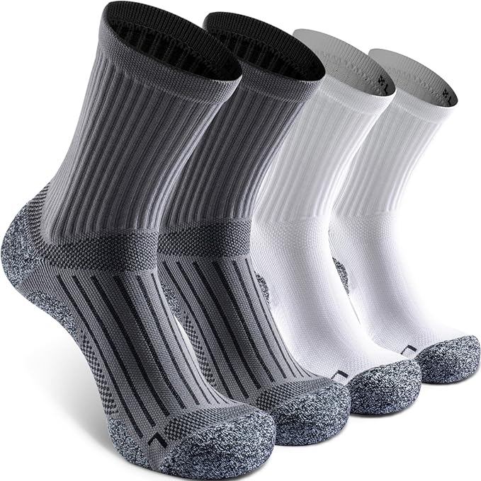 Elite Cushioned Compression Mid-crew Socks 4-Pack by Sitoisbe