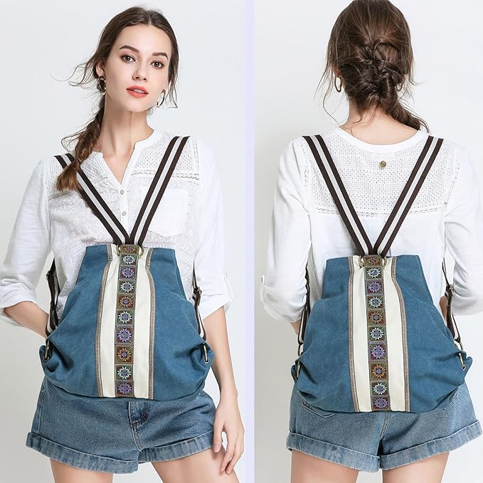 Goodhan Women Canvas Backpack Daypack Casual Shoulder Bag, Vintage Heavy-duty - Image 6