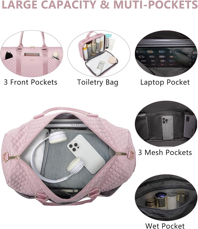 Women Weekender Travel Duffle Bag: Travel Duffel Overnight Bags - Image 2