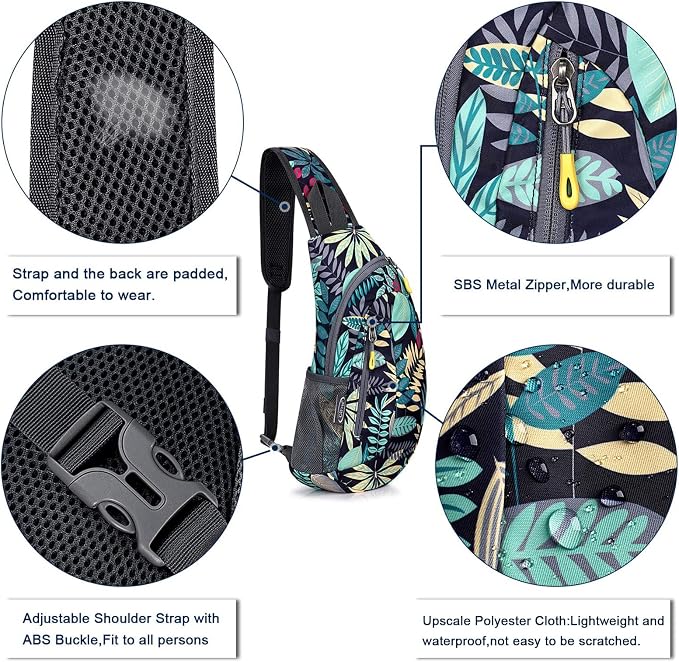 G4Free Sling Bag for Men Women, Small Crossbody Backpack Lightweight Chest - Image 4