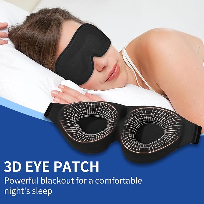 Sleep Eye Mask, 3D Eyes Mask for Sleeping, Contoured Cup Night Blindfold Eye - Image 5