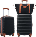 Merax Luggage sets of 3 Piece 20 24 IN Carry on Luggage Hard Case Black and by Merax