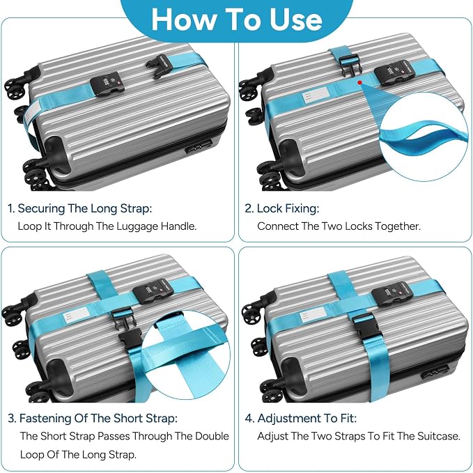 Travel Inspira Luggage Straps TSA Approved - Image 3