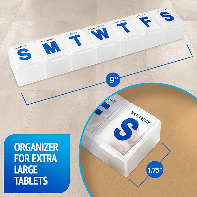 MEDca Weekly Pill Organizer, 7-Day Pill Planner Extra Large - Image 6