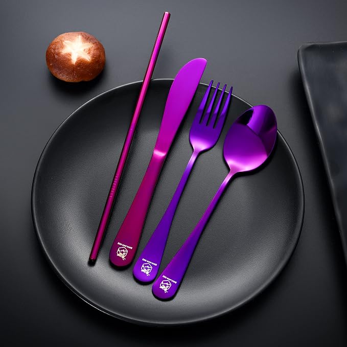 Boulder Bee | Travel Utensils Set | Reusable Camping Cutlery Set | Stainless - Image 5