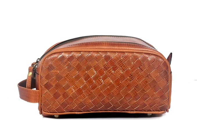 10" Premium Leather Toiletry Travel Pouch - Image 2