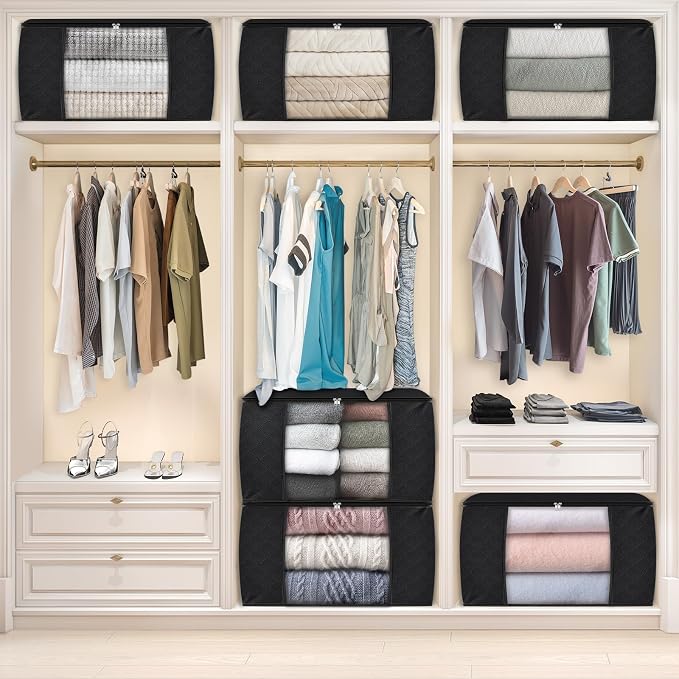Fab totes 24 Gallons Clothes Storage, Foldable Thick Fabric Blanket Storage Bags - Image 6