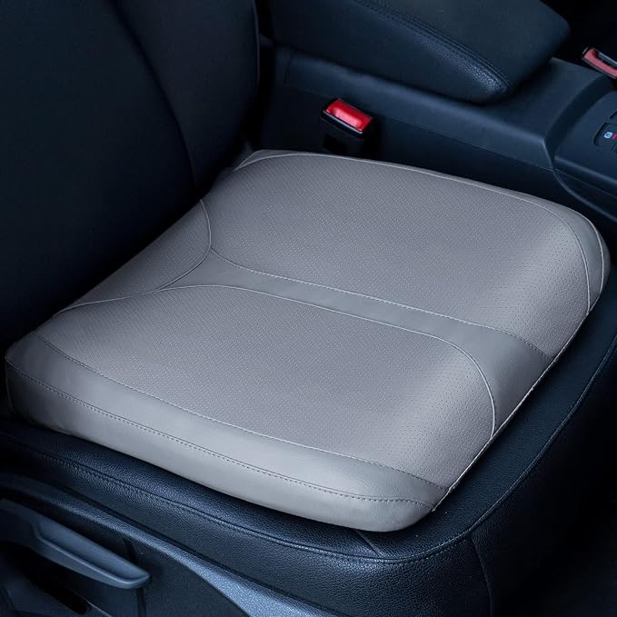 Leather Car Memory Foam Heightening Seat Cushion by QYILAY