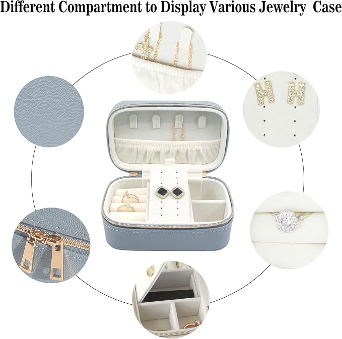 Travel Jewelry Case Bulk Of 2 For Women Weekend, PU Leather Compact Jewelry - Image 3