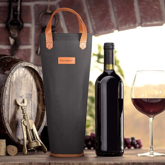Tirrinia Single Wine Carrier Tote, Insulated Wine Cooler Bag - Image 6