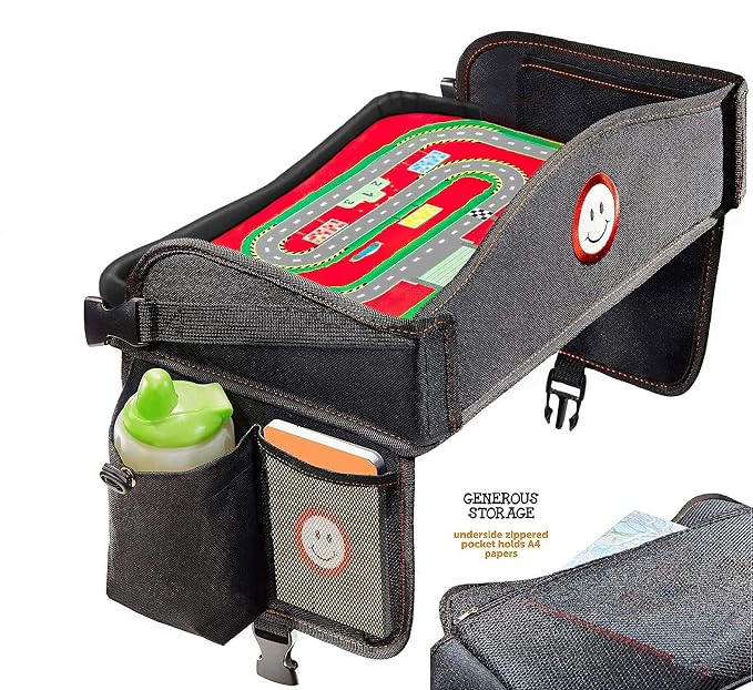 Coolmum Kids Travel Tray, Toddler Car Seat Tray, Double Sided Activity Organizer - Image 2