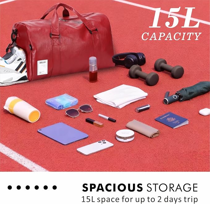 Leather Sports Gym Tote Bag - Image 4