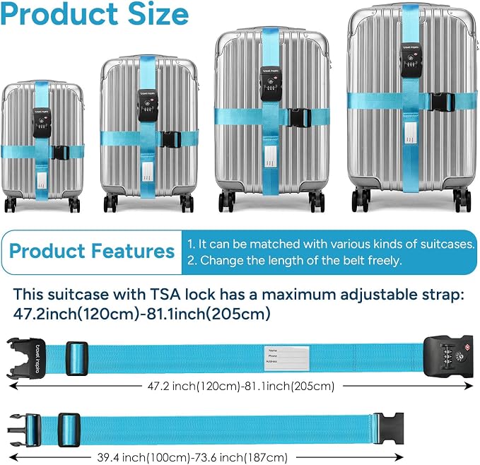 Travel Inspira Luggage Straps TSA Approved - Image 4