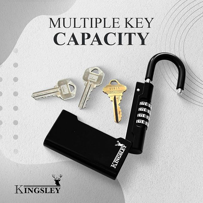 Kingsley Guard-a-Key Black Realtor's Lockbox Portable Resettable Hanging Key - Image 7