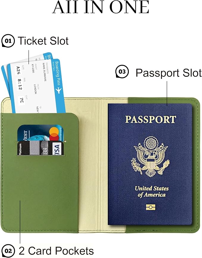 Passport Holder for Travel Essentials, RFID Blocking Passport Cover Case for - Image 4