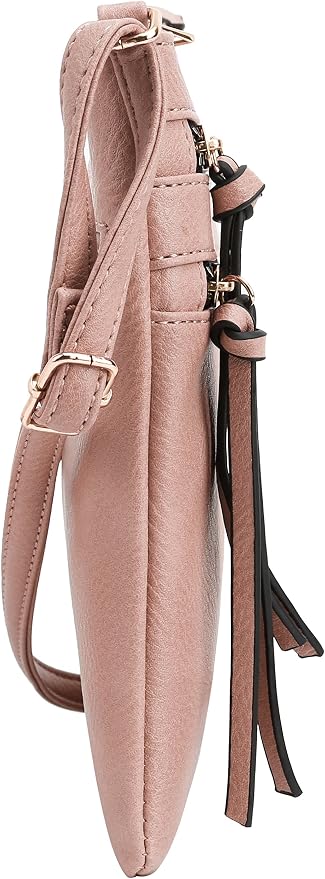 DELUXITY | Crossbody Purse Bag | Functional Multi Pocket Double Zipper Purse | - Image 3