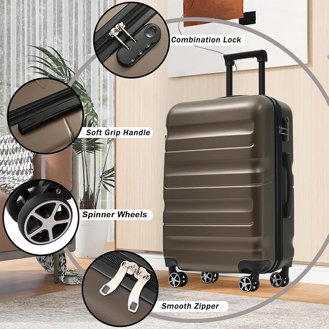 Merax 24 Inch Luggage Set Hardshell ABS Suitcase - Image 4