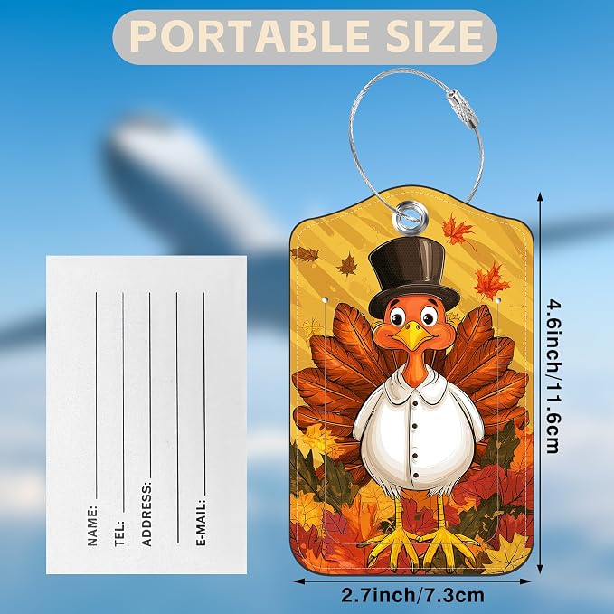 2 Pcs Autumn Turkey Luggage Tags - Image 2