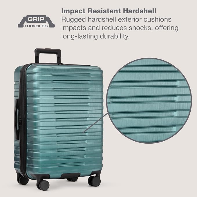 U.S. Traveler Boren Polycarbonate Hardside Rugged Travel Suitcase Luggage - Image 3