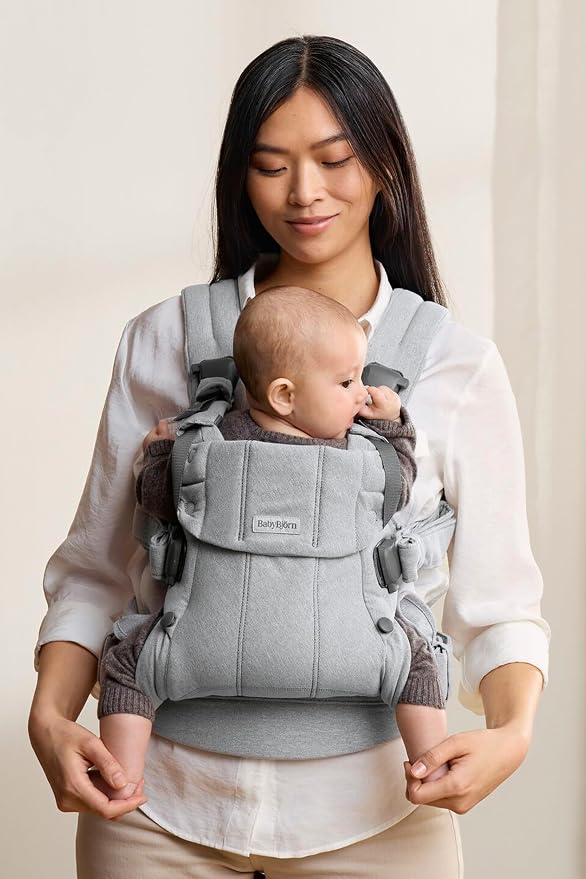 BabyBjörn Baby Carrier Harmony, Light Gray, Woven Mélange, 3-in-1 Ergonomic - Image 4