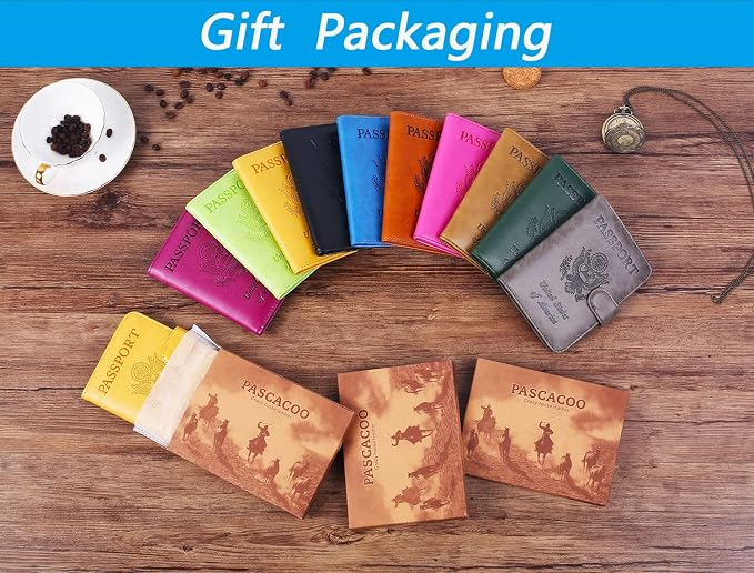 Passport Holder Cover Wallet RFID Blocking Leather Card Case Travel Accessories - Image 7