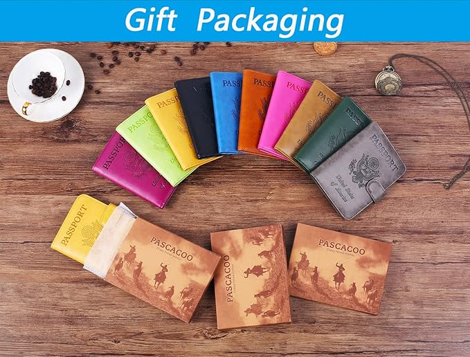 Passport Holder Cover Wallet RFID Blocking Leather Card Case Travel Accessories - Image 7