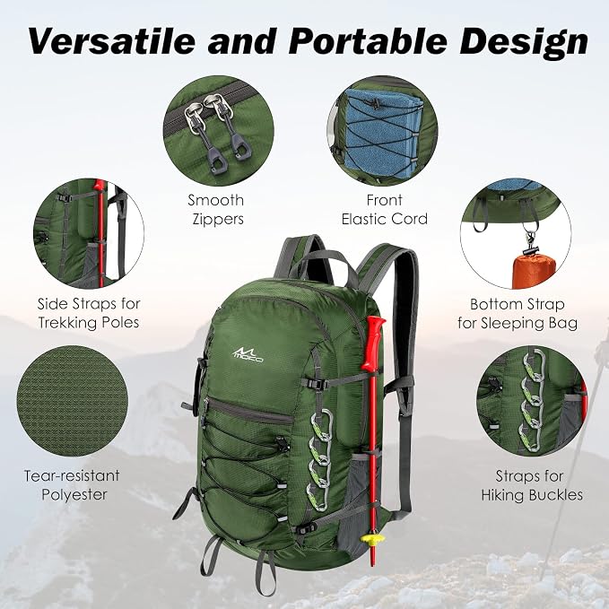 MoKo Hiking Backpack, 40L Large Capacity Camping Backpack - Image 3