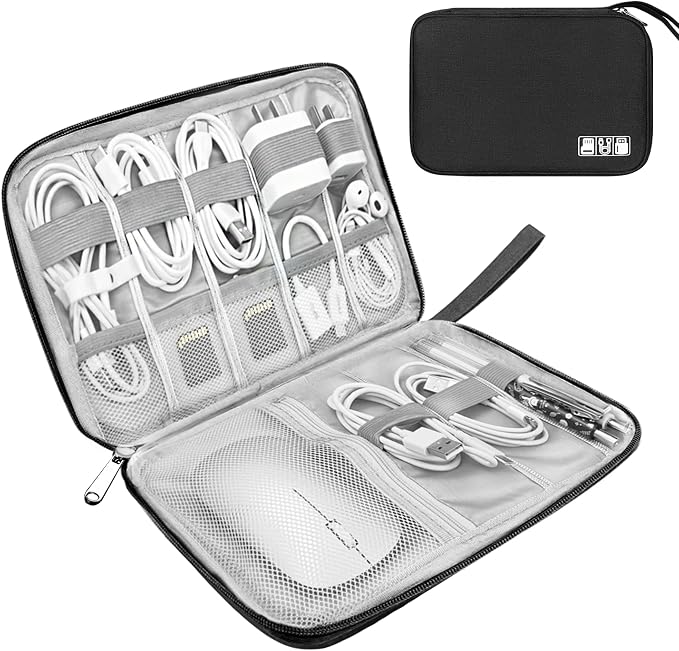 Electronics Organizer Travel Case, Electronic Accessories Storage Bag, Portable by Lcsmaokin