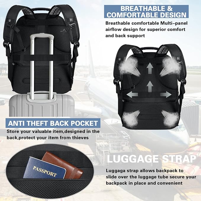 18.4 Inch Laptop Backpack, Extra Large Travel Backpack - Image 5