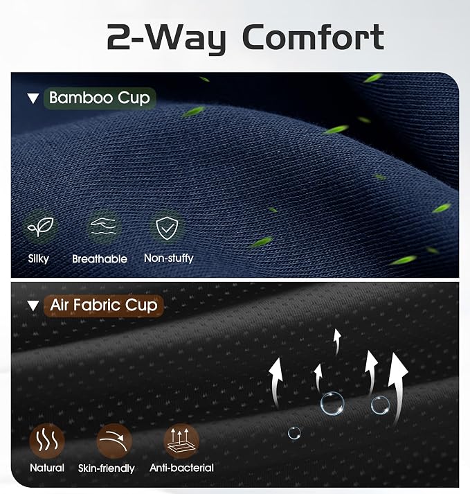 Bluetooth Sleep Mask with 2 Removable 3D Contoured Cup, Bamboo Cotton Sleeping - Image 3