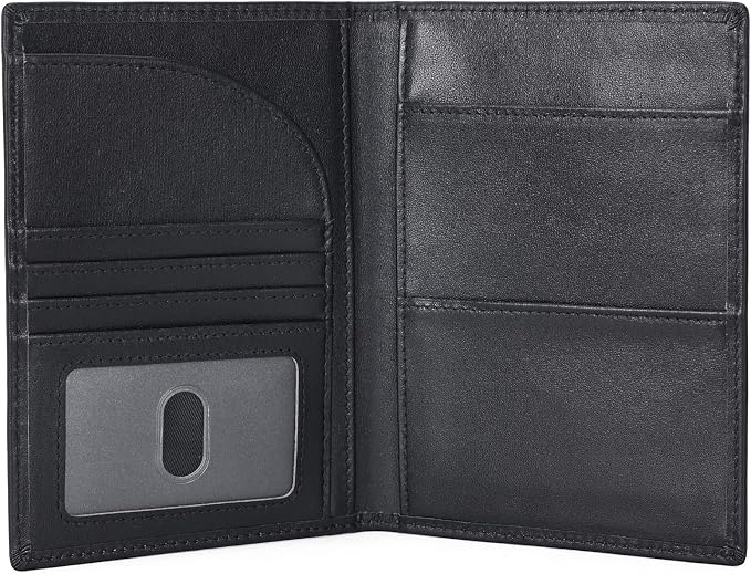 Polare Napa Leather Passport Holder RFID Blocking Travel Bifold Wallet Passport - Image 8