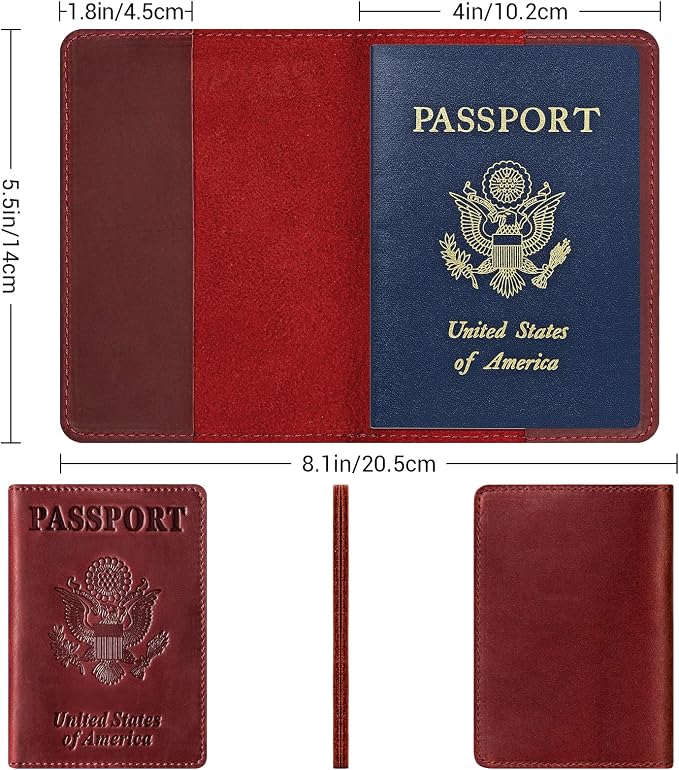 BIAOTIE Premium Leather Passport Holder Covers, Rfid Travel Wallet Passport - Image 3