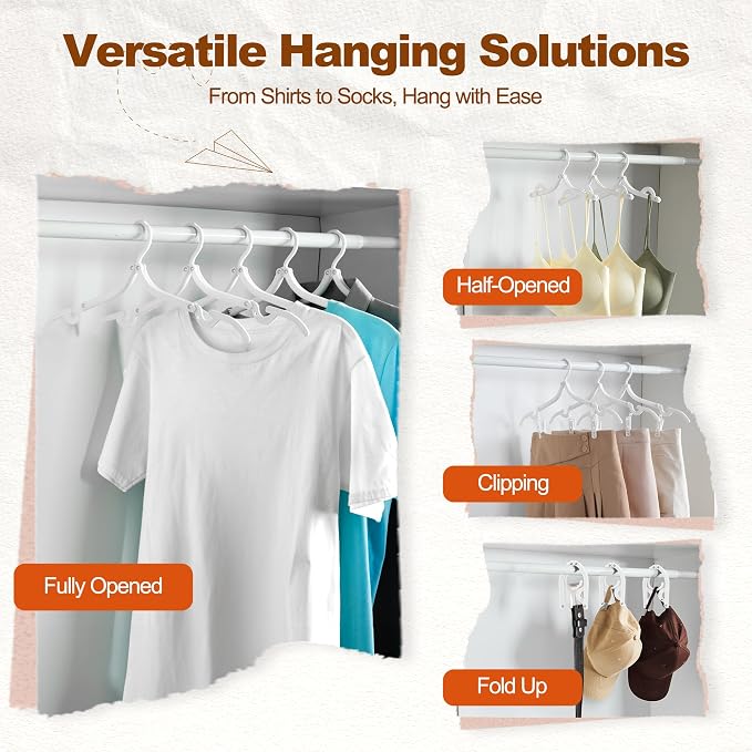 HOUSE DAY Foldable Travel Hangers 20 Pack w/10 Clips, Cruise Essentials 2025 - Image 5