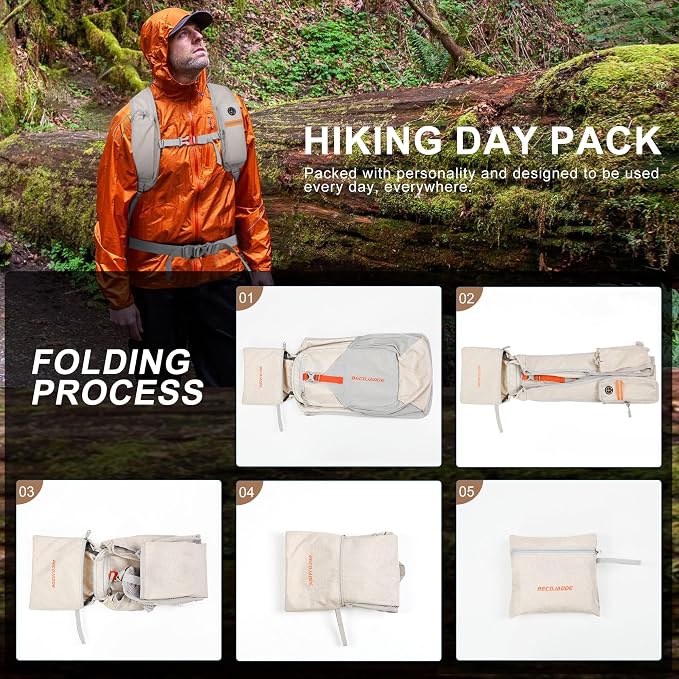 15L Small Hiking Backpack for Men Women Foldable Packable Back Pack Ultralight - Image 7