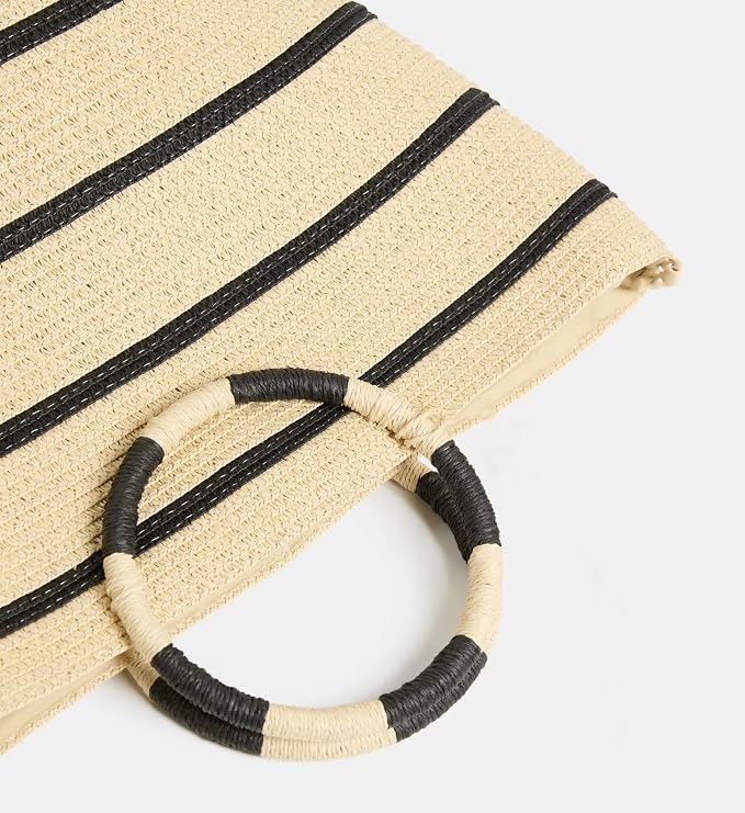 Beach Bags for Women Straw Tote Bag Summer Beach Bag Large Woven Straw Tote for - Image 2