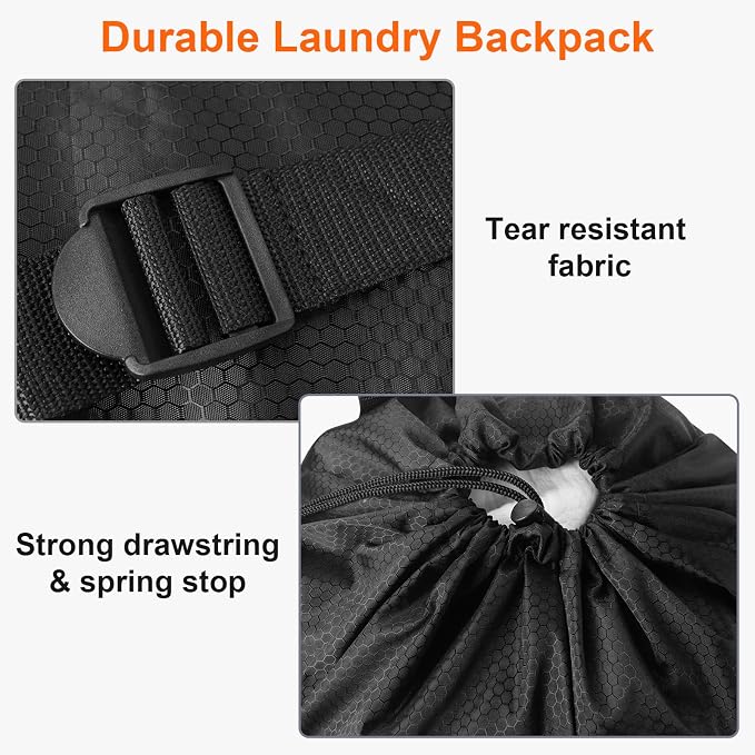 Femuar Laundry Bag Backpack Durable Laundry Bag - Image 3