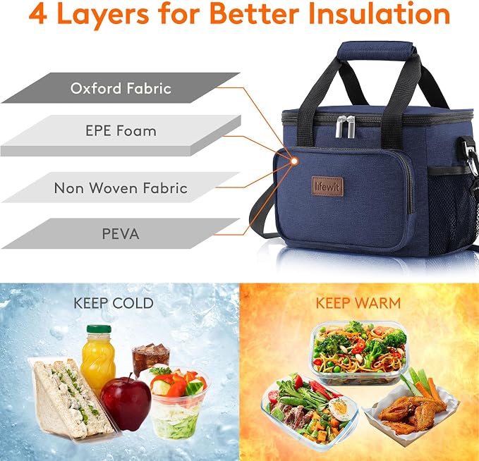 Lifewit Large Lunch Bag Insulated Lunch Box Soft Cooler Cooling Tote - Image 2