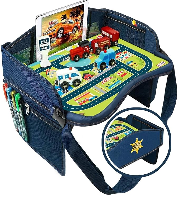 Coolmum Kids Travel Tray, Toddler Car Seat Tray, Double Sided Activity Organizer by Coolmum
