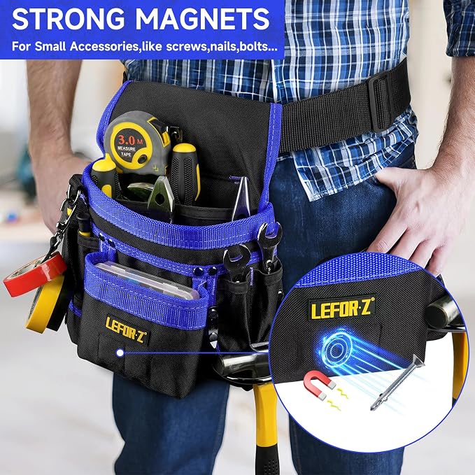 Tool Belt, Magnetic Tool Pouch, 14-Pockets Tool Belts - Image 3