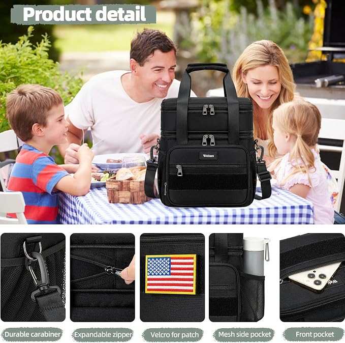 Weitars Lunch Box for Men Women Dual Compartment Lunch Box Heavy Duty Large - Image 2