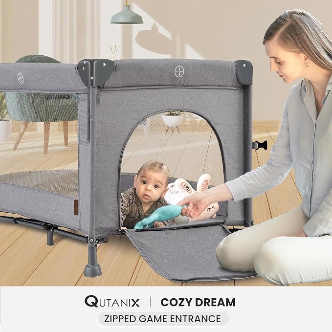 2-in-1 Baby Playard, Pack and Play Bassinet, Easy Folding Portable Crib - Image 5