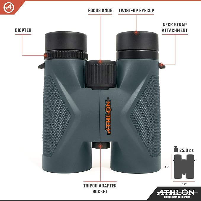 Athlon Optics 10x42 Midas UHD Gray Binoculars - Image 2