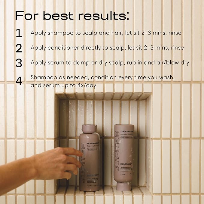 Jupiter Anti-Dandruff Shampoo, Conditioner, & Serum Advanced Set, - Image 5