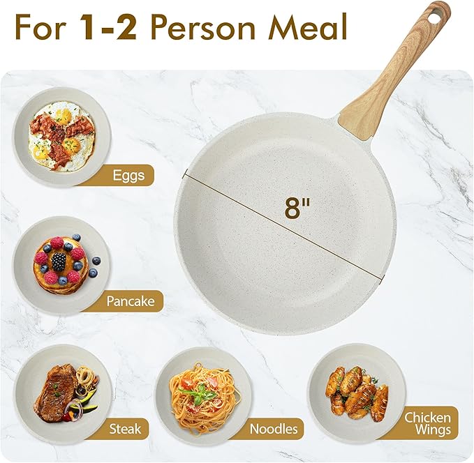 SENSARTE Nonstick Ceramic Frying Pan Skillet, 8-Inch Omelet Pan, Healthy Non - Image 6