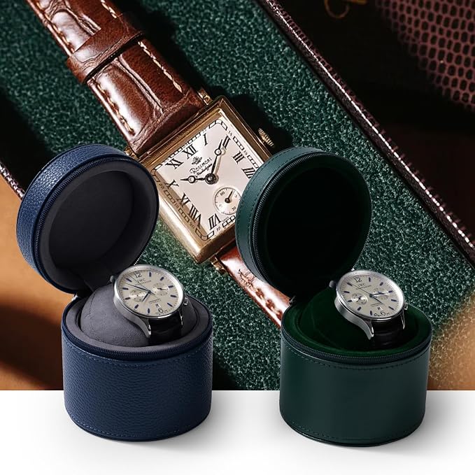 Oirlv Luxury Leather Watch Travel Case Single Watch Case - Image 2